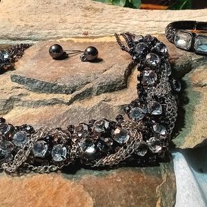 Statement Braided Chain & Glass Beaded Necklace